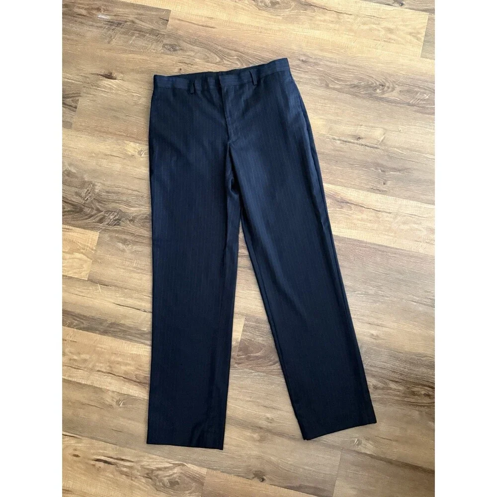 Banana Republic Navy Blue Pinstripe Pants Trousers Mens Size 33x34 Modern Fit